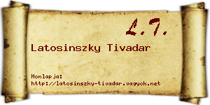 Latosinszky Tivadar névjegykártya